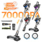 70KPa 400W cordless vacuum cleaner, 1 L dust cup, light display battery, for animal hair, Carpet