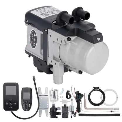 12V 6KW Diesel Heater One/Two-Way Remote Control LCD Switch Parking Heater Brushless Water Pump Diesel Heating for Car Van Trucks Engine Preheating