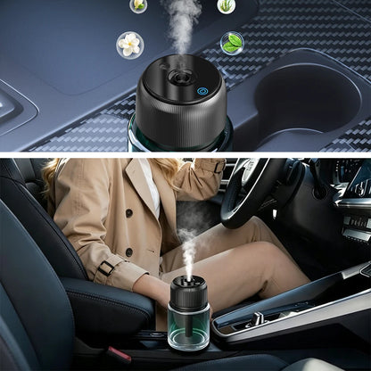 160ml Car Fragrance Diffuser with Automatic On Off, 3 Spray Modes and USB Charging for Car Interior Use, Ocean Scent Air Freshener with Ambient Light