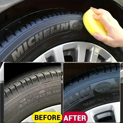 Black Car Interior Repair Wax - Tire Shine and Plastic Repair, Long-Lasting Glossy Coating for Dashboard and Steering Wheel