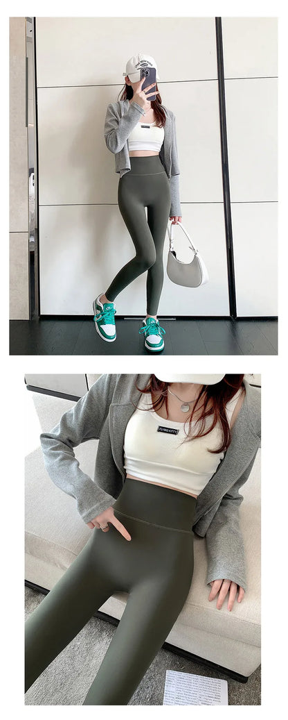 BIVIGAOS Summer Seamless Skin Feel Ultrathin Shark Leggings Women High Waist Tight Leggings Multicolor Sport Fitness Leggings