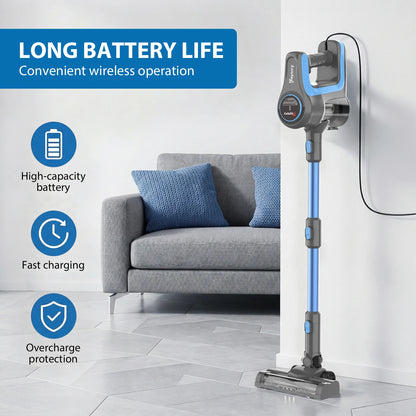 3-in-1 Ultra Powerful Cordless Stick Vacuum Cleaner – 65 Min Runtime, 15kPa Suction, Motorized Anti-Pet Hair Brush, Lightweight & Quiet – Perfect for Hard Floors, Carpets and Cars