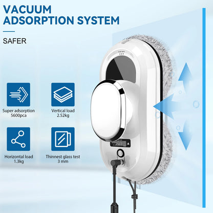 5600PA Automatic Window Cleaning Robot Smart Electric Glass Cleaner Robot Home Intelligent Auto Window Washer Cleaning Machine With Remote Control for Indoor Outdoor Window