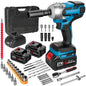 21V Cordless Brushless Impact French 380Nm - 1/2 Inch Electric Impact Gun for Car fire/Truck/Bolt cover Cordless Impact Gun
