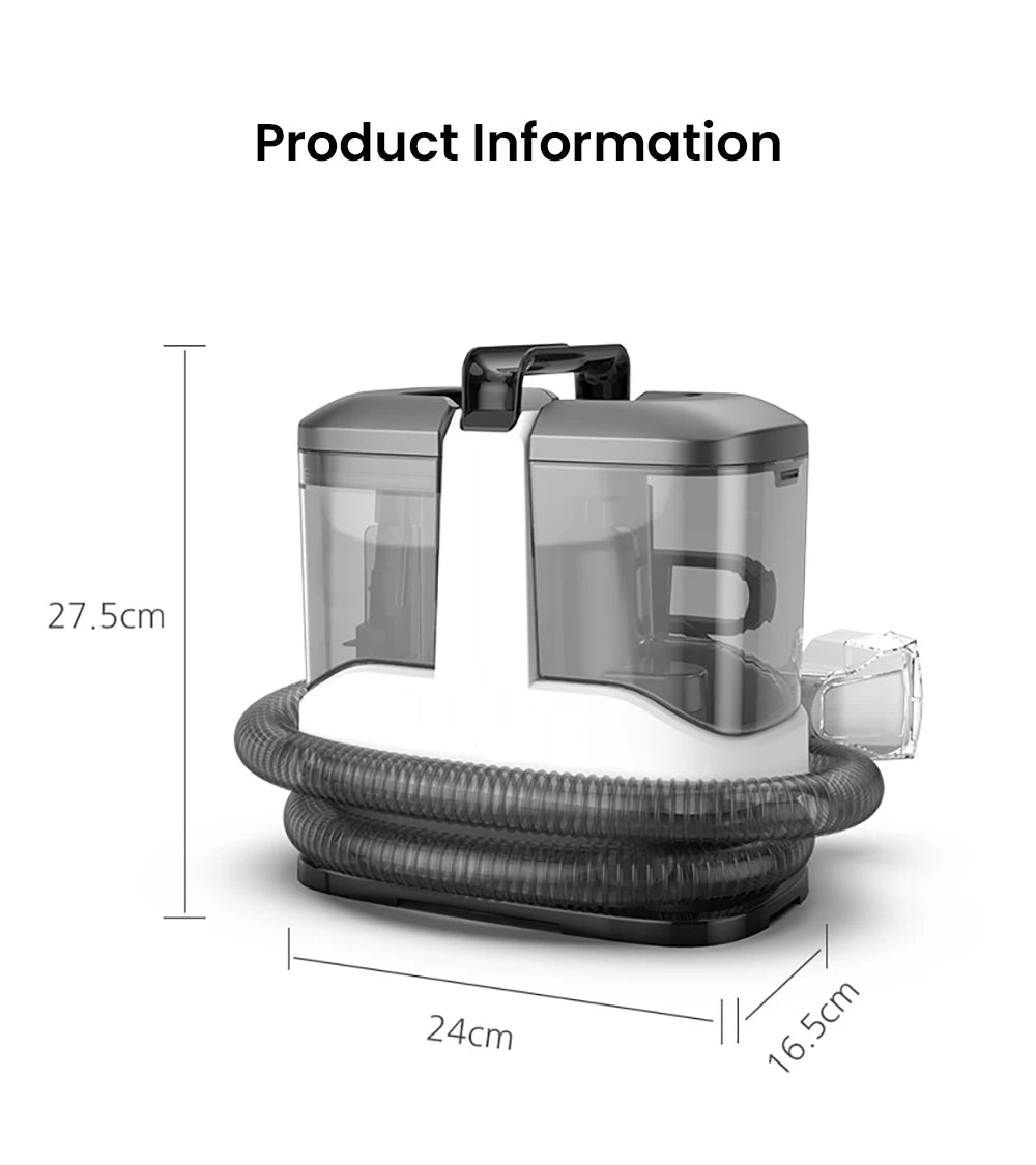 MAMNV C3 Portable Fabric Cleaner 13000Pa Suction 500W Brush Motor 1.5m Flexible Hose 1000ml Clean & 500ml Waste Tanks Lightweight & Quiet Multi-Purpose Upholstery Cleaner for Sofa/Carpet/ Mattress/Car