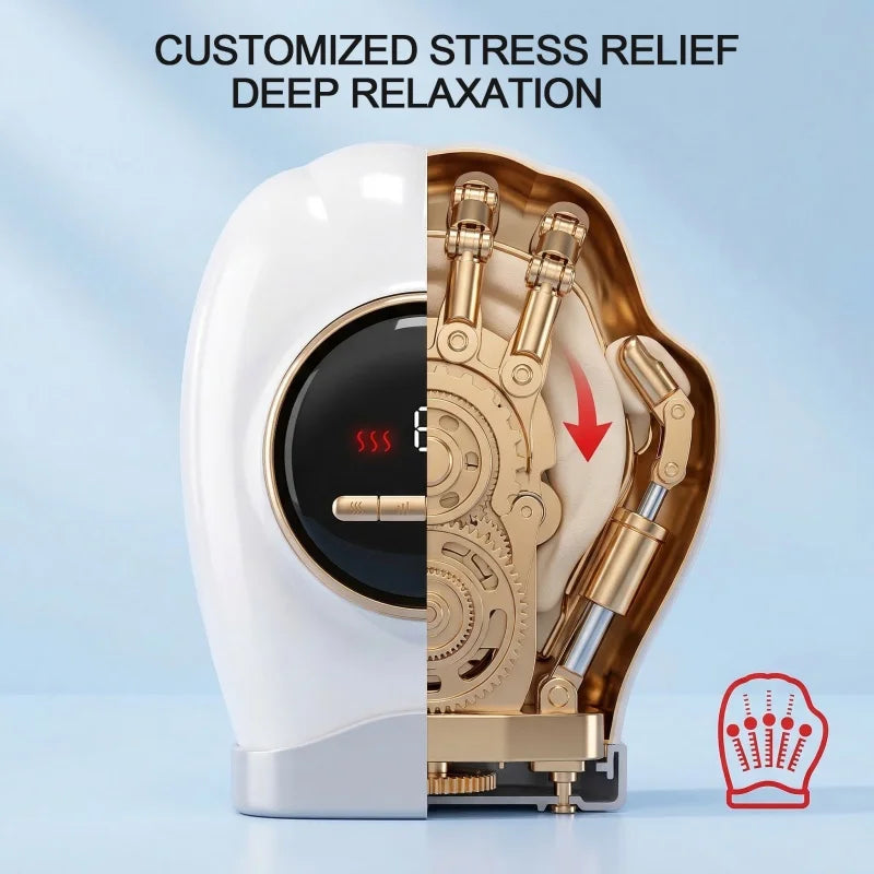 Electric Hand Massager with Heat Air Compression Finger Palm Wrist Therapy Massager Rechargeable Hand Care Device for Pain Relief Relaxation Home Office