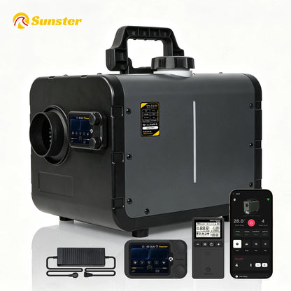 8KW Diesel Air Heater WiFi &Bluetooth App Control 12V/24V DC & 110-240V AC Dual Brushless Motor CO Monitor Remote Parking Heater