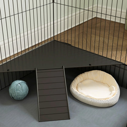 Large Metal Rabbit hamster Cage with Liner & Ramp, Indoor 2-Tier Bunny Habitat with Removable Base, Pet Cage for Rabbit, Guinea Pig, Small Animals