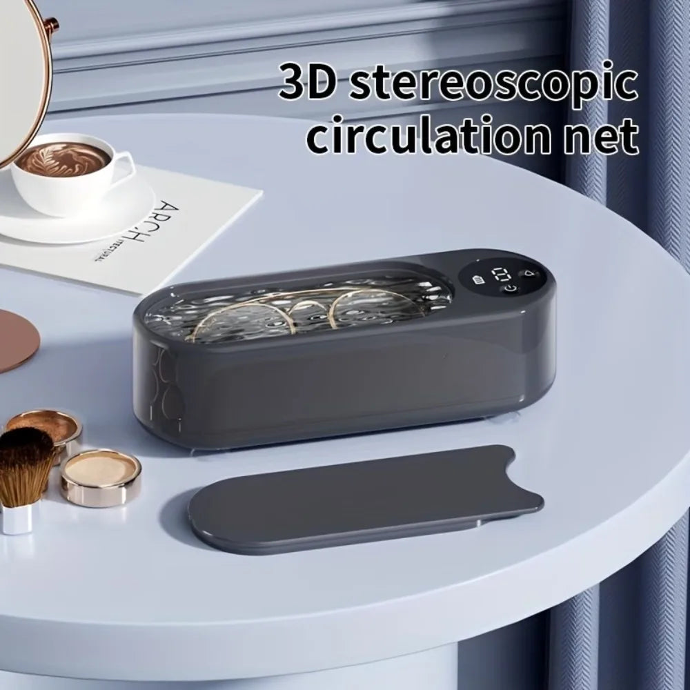 Ultrasonic Cleaner,Portable Sonic Cleaning Machine with Digital Timer,Household Cleaner for Eyeglasses,Jewelry,Rings,Dentures,Watches
