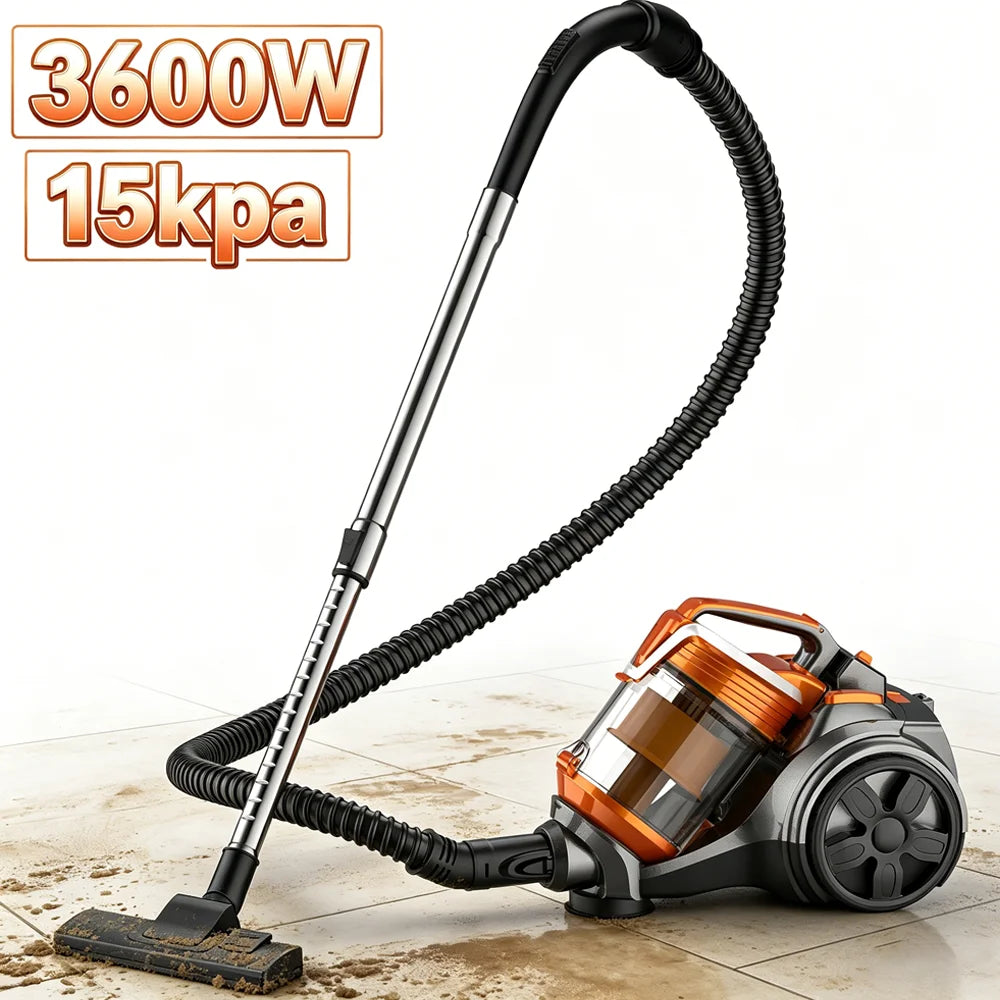 3600W 15000PA  Vacuum Suction Power Vacuum Cleaner Handheld Smart Home Dust for Clean Floor, Carpet, Sofa & Pet Hair