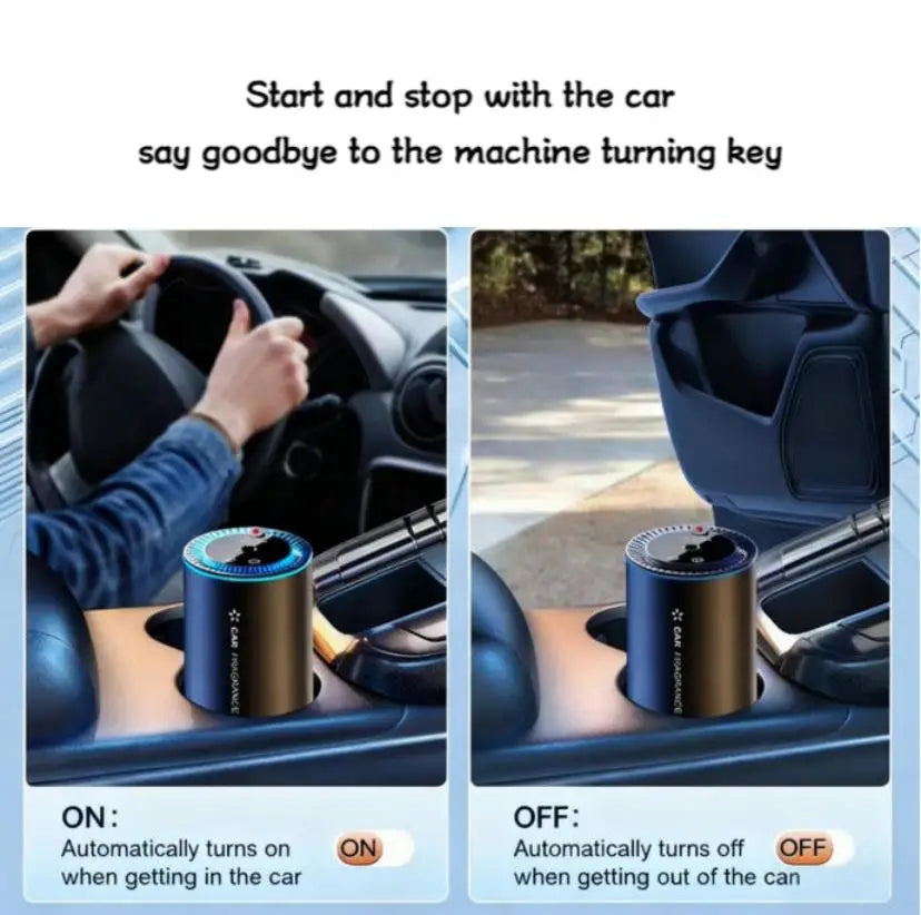 Auto smart fragrance machine, automatic spray function, aluminum alloy, starry sky atmosphere light, suitable for car and home