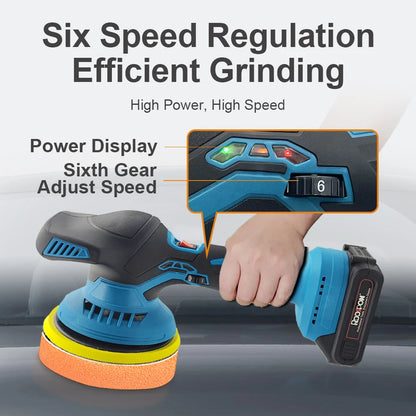 DWiusty 21V Wireless Electric Vehicle Polishing Machine Waxing Polishing Tools Automatic Waxing Machine 6-Speed Glazing Machine