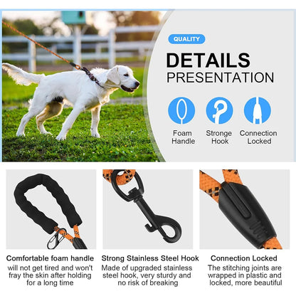 Dog Training Lead, Long Dog Lead 1.5M/2M/3M, Long Rope with Padded Handle for Small, Medium/Large Dog