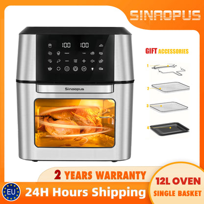 13L Air Fryer Kitchen Machine Oilless Cooker with LED Touch Control,Visible Window,Smart Hot Fryers Machine,Family Oven Size