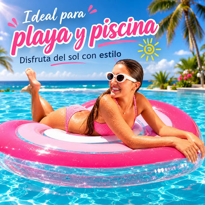 Pink Heart-Shaped Inflatable Float, 155X135Cm, Romantic Design, Resistant and Comfortable, for Pool and Beach