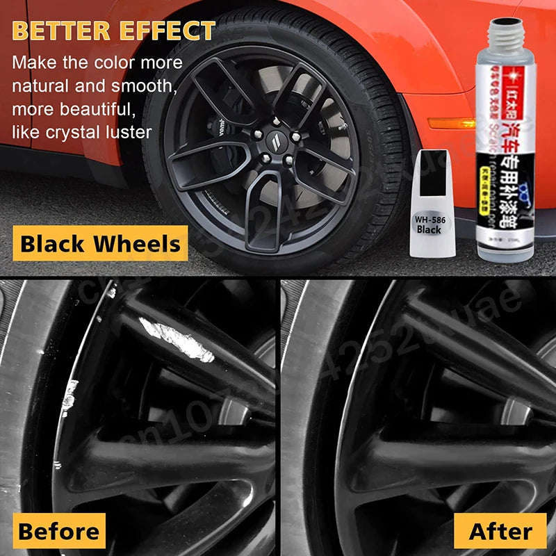 Car Wheel Scratch Repair Pen for Tesla Model 3 Y X S Black Rim Touch-Up Paint Remover Matte Black Paint Care Accessories