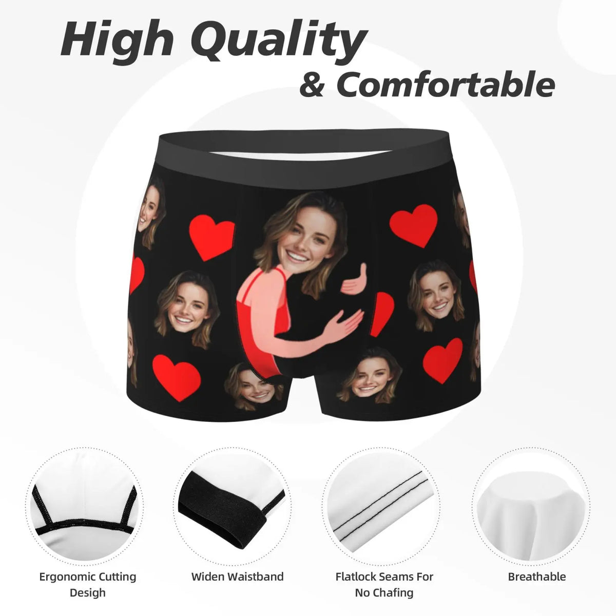 Personalized Face Photo Underwear Custom Boxer Briefs Custom Men Valentine's Day Gift For Husband Anniversary Gift for Dad