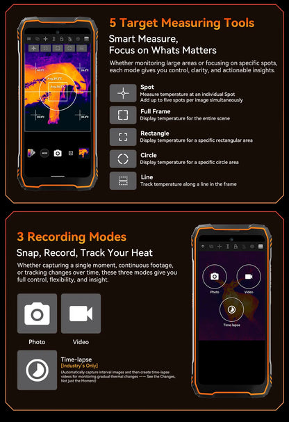 Blackview XPLORE 1 Pro 5G Thermal Imaging Rugged Phone with 6.78" 120Hz Main & 2.01" Secondary Display 20000mAh & 170LM Flashlight