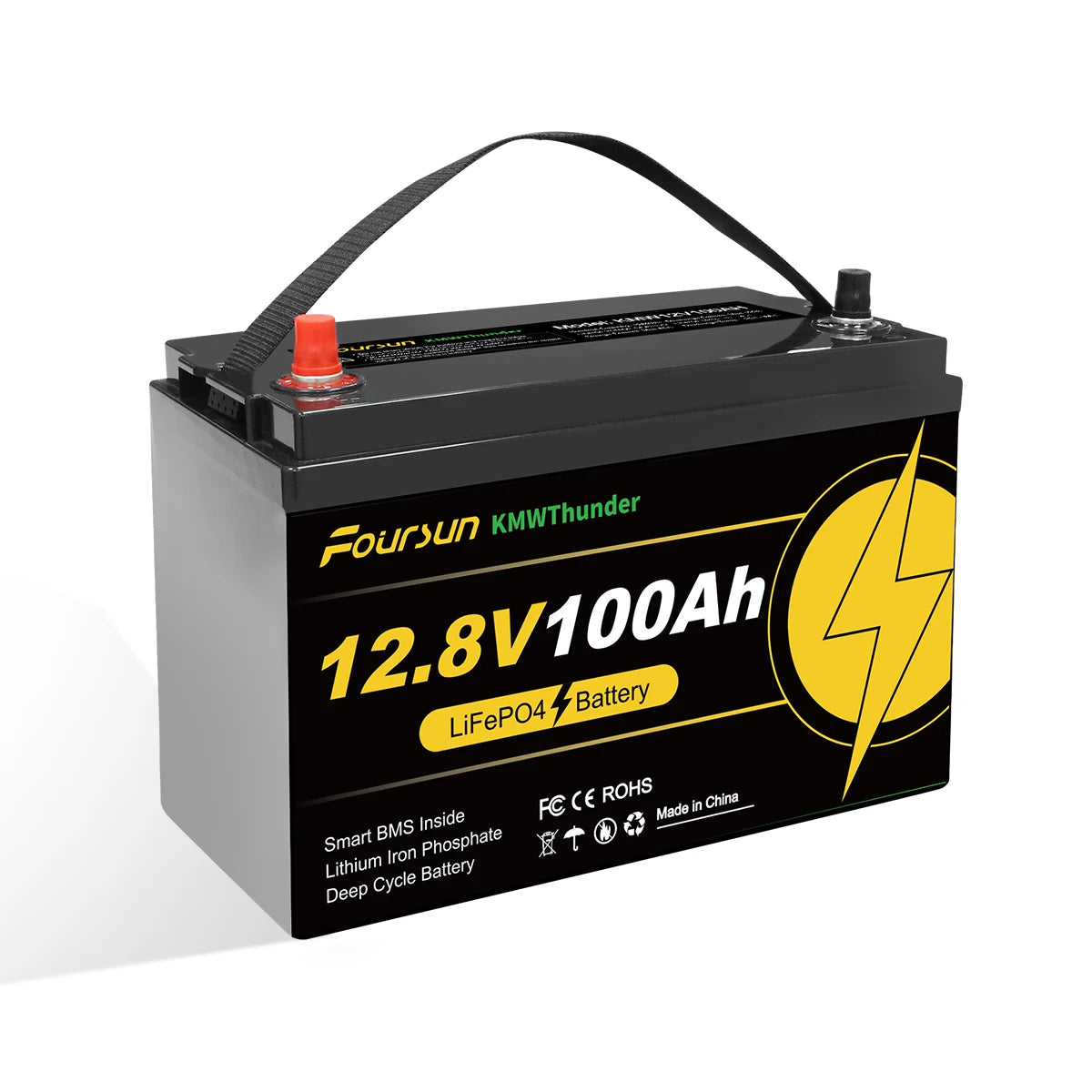 Foursun 12V 100Ah/200Ah/300Ah LiFePO4 Battery with Low-Temp BMS Protection, 4500+ Cycles for Motorhome/Solar/Camping