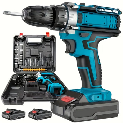 520N.M Torque Impact Drill Electric Screwdriver 3 IN 1 Cordless Electric Hammer Drill Driver Lithium-Ion Battery Power Tools