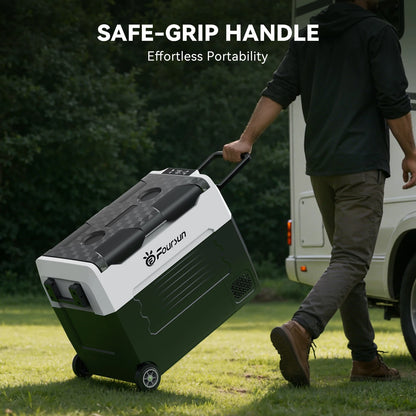 Foursun 21L/25L/35L/45L/55L Portable Compressor Car Fridge Freezer with Bluetooth App Control, for Camping, Travel, Home, DC 12V/24V & AC 100-240V