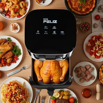 8L Air Fryer, Stainless Steel, 1400W, Oil Fryer, Healthy Cooking, Mechanical Control, 360 °   Heating, 60 Min Timer