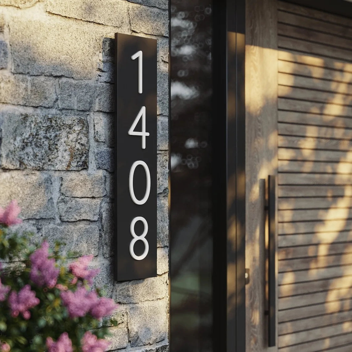 Custom Modern House Number Sign Matte Acrylic Address Digit Sign Outdoor Waterproof Plaques Large Vertical & Horizonta Door Sign