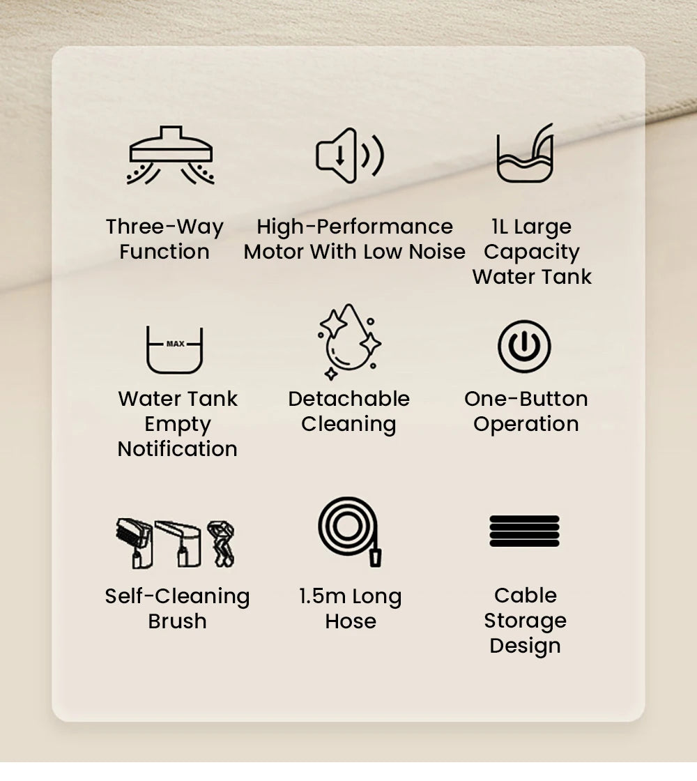 MAMNV C3 Portable Fabric Cleaner 13000Pa Suction 500W Brush Motor 1.5m Flexible Hose 1000ml Clean & 500ml Waste Tanks Lightweight & Quiet Multi-Purpose Upholstery Cleaner for Sofa/Carpet/ Mattress/Car