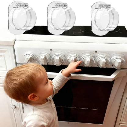 2/5 Pcs Stove Knob Covers Child Safety Plastic Kitchen Safety Guards Universal Gas Oven Lock Protectors Home Cookware Security