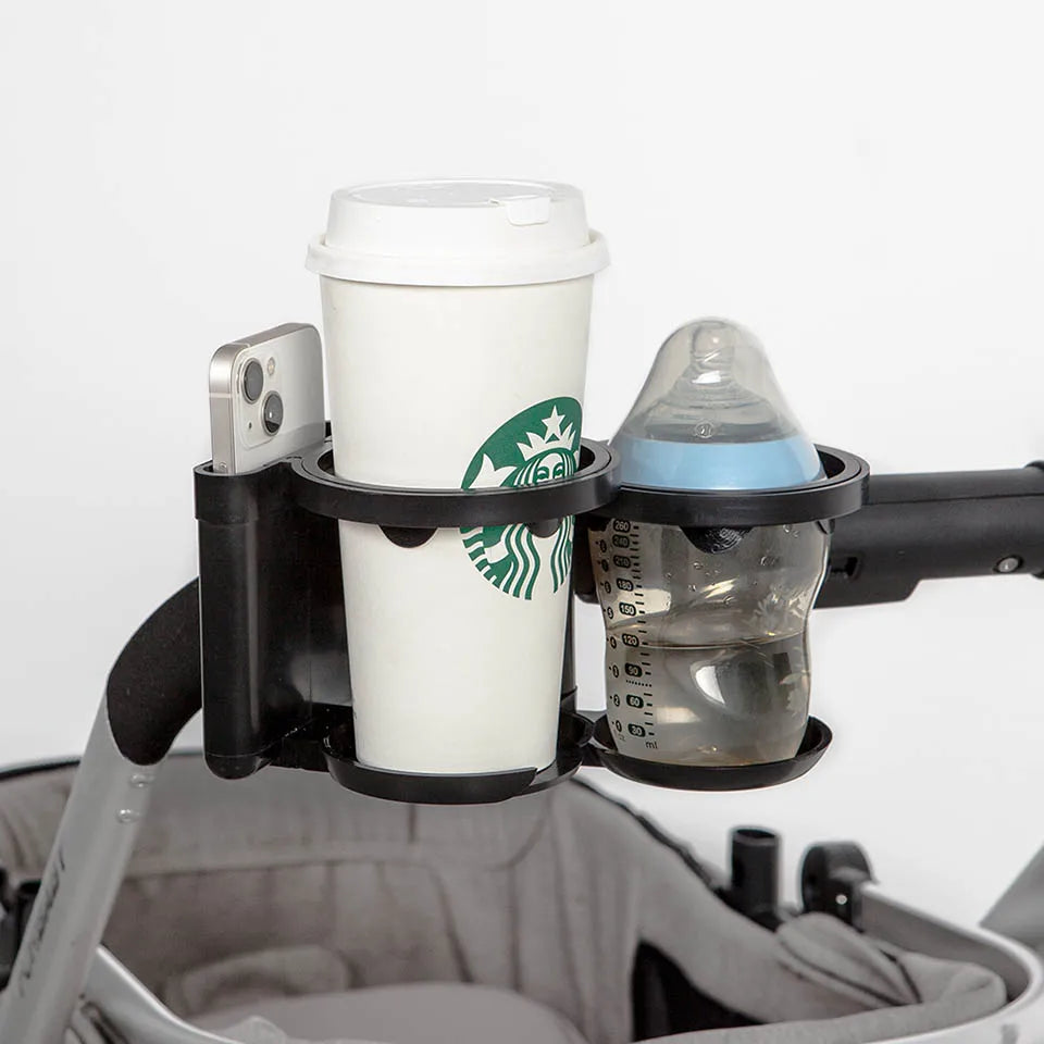 Stroller Cup Holder Phone Support Milk Bottle Drink Cup Holder Conversion 2 Cups For Universal Pram Baby Stroller Accessories