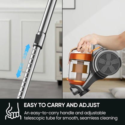3600W Vacuum Cleaner Household Wired Vacuum Multi-Cyclonic Filtration Cordered Vacuum Hard Floors Carpets Pet Hair 15000PA