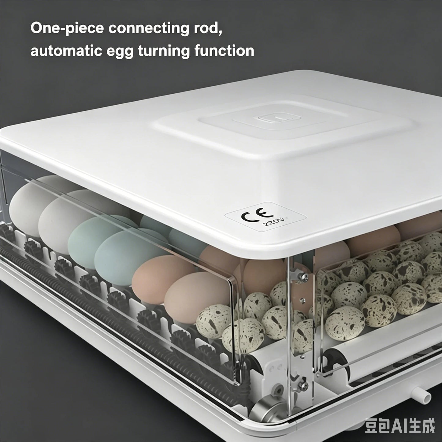 220V Mini Digital Egg Incubator with Auto Egg Turning, Low Noise Fan & Heat Insulation Cover for Chicken Duck Quail Pigeon Bird Eggs, Farm & Educational Hatching Machine