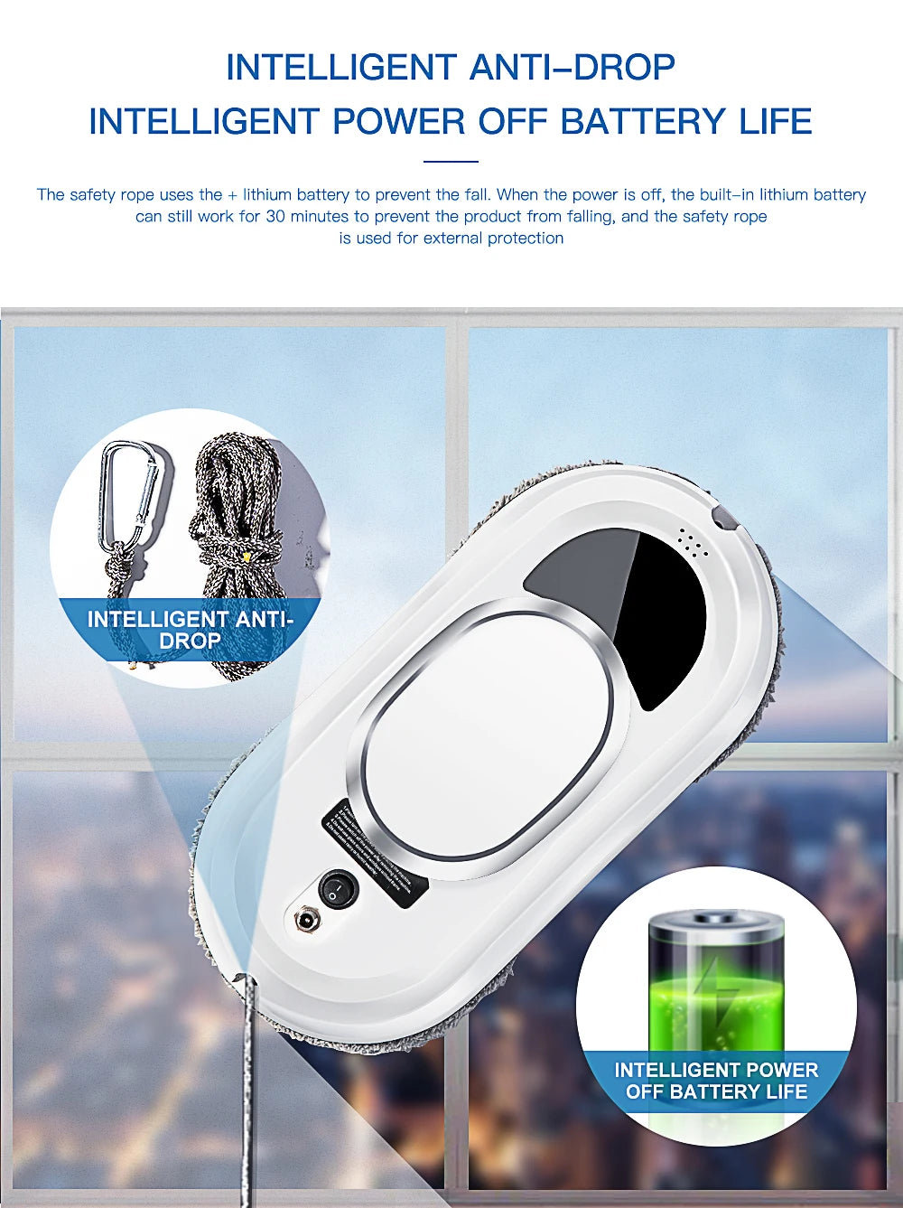 Window Robot Vacuum Cleaner Auto Working Electric Glass Limpiacristales Remote Control For Home