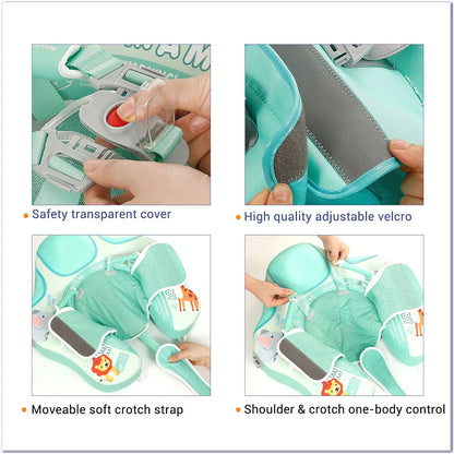 Mambobaby Animal Float Non-Inflatable Safe Solid Core Baby Swimming Buoy Water Trainer Infant Pool Floator Swim Ring with Canopy