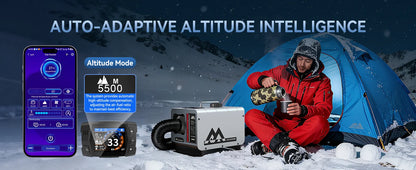 MUDIRO M-5S EVO-H Diesel Air Heater, CO Protection,Custom Alarm & Auto Shutoff, Whisper-Quiet, ±2°F Precision Temp, 5500m Auto-Adaptive Altitude,Smart LCD Bluetooth & Remote, Auto Start/Stop, for Car/Truck/RV/Boat/Tent/Bus/