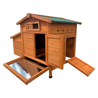 Chicken Coop on Stilts with Wooden Laying Nest Protects Chickens from Predators, Raised Nest, Easy to Clean