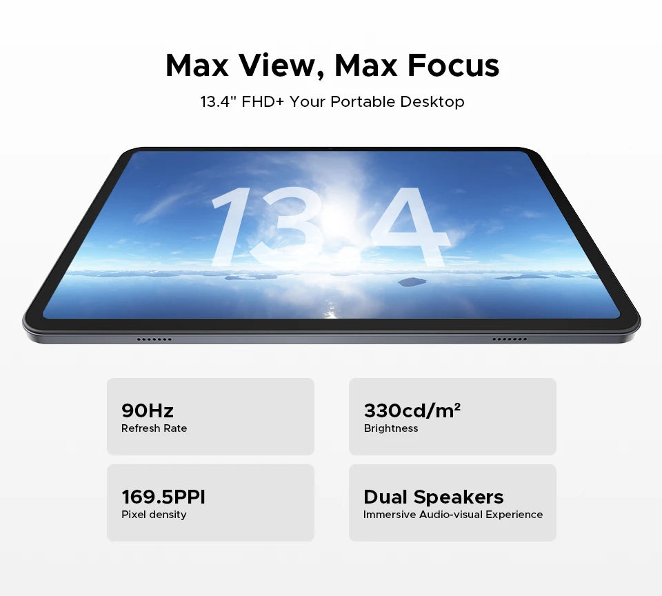 DOOGEE Tab G6 Max Tablet Android 16 32GB+256GGB 13.4'' 90Hz Display 11000mAh Battery 7.7mm Ultra-thin UNISOC T7280 Widevine L1