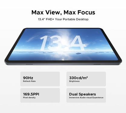 DOOGEE Tab G6 Max Tablet Android 16 32GB+256GGB 13.4'' 90Hz Display 11000mAh Battery 7.7mm Ultra-thin UNISOC T7280 Widevine L1