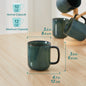 vancasso 4/8 pcs Stoneware Coffee Cups 12Oz 16Oz Starry Coffee Mugs Reflect Glaze Green and Blue with Handle for Tea/Coffee/Coco