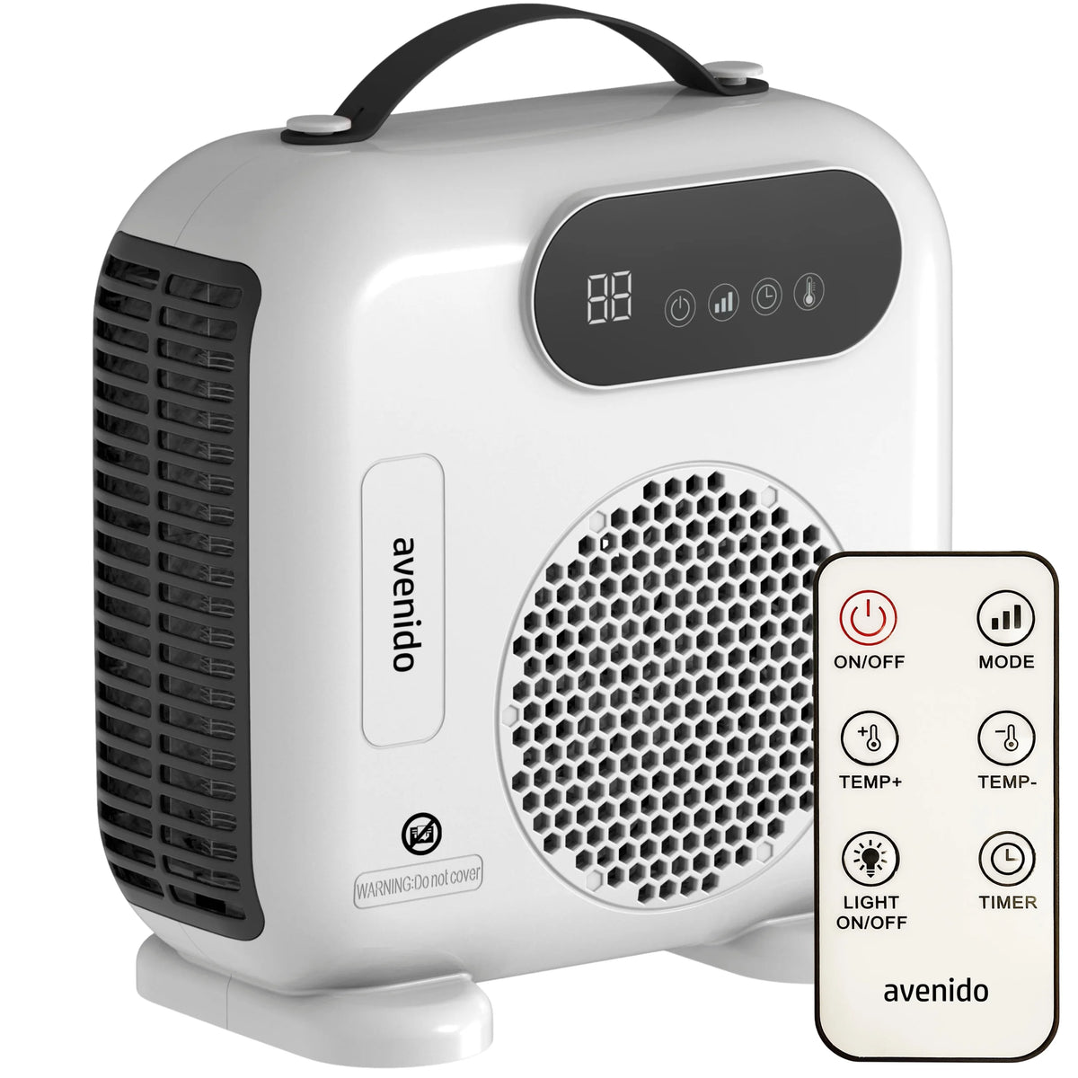 2000W fan with remote control heater electric timer LED panel fan function cold blast temperature range 15-40 °C
