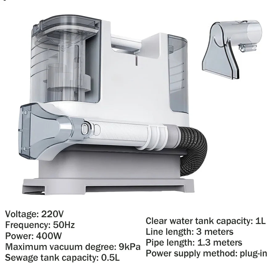 Spot Cleaner Handheld Carpet Cleaner for Sofa Curtain Pet Hair Spray Suction Integrated Machine Clean Machine