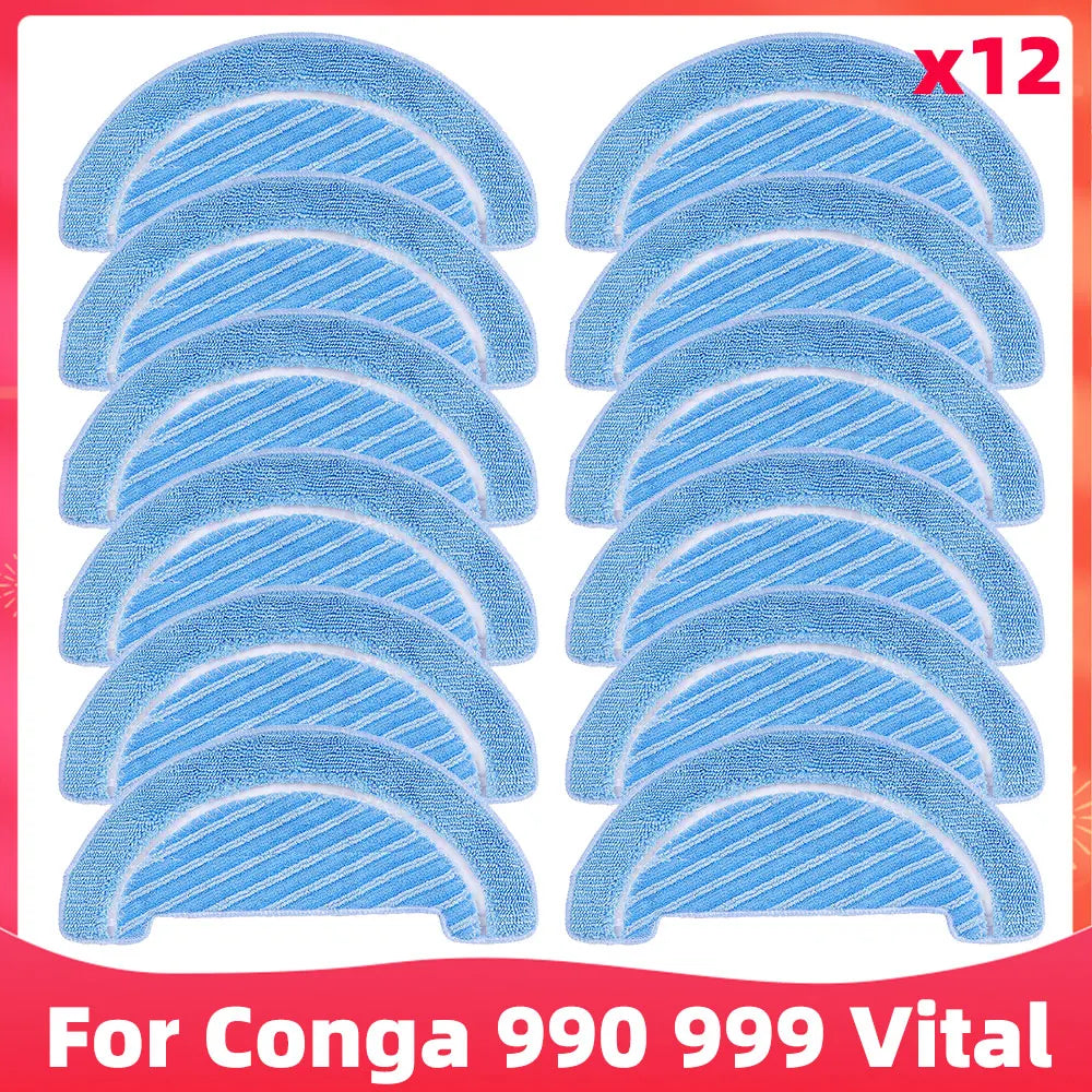 Replacement For Cecotec Conga 990 Vital / Conga 999 Vital Robot Vacuum Cleaner Spare Parts Main Side Brush Hepa Filter Mop Rag