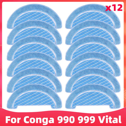 Replacement For Cecotec Conga 990 Vital / Conga 999 Vital Robot Vacuum Cleaner Spare Parts Main Side Brush Hepa Filter Mop Rag