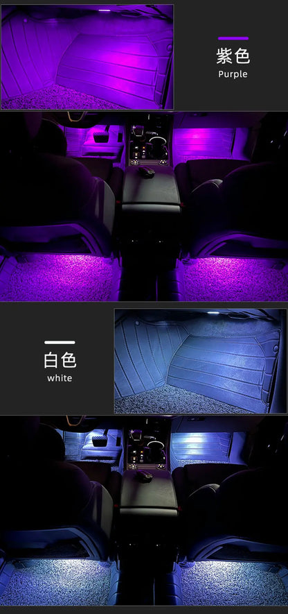 For Audi A1 8X A3 8V 8Y A4 B8 B9 A5 8T A6 C6 C7 C8 A7 A8 D3 D4 D5 Q2 Q3 8U F3 Q5 8R FY Q7 4L 4M RGB Footwell Lights HD Seat Lamp