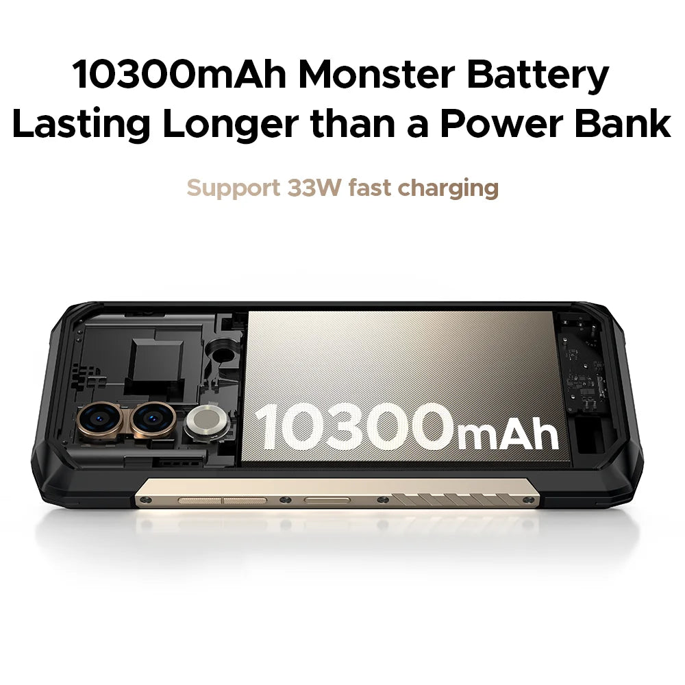 DOOGEE Blade20 Turbo 5G Rugged Phone Gemini Al 6.6'' Screen 10300mAh Battery 8GB 256GB 50MP Camera Android 15 NFC Mobile Phone