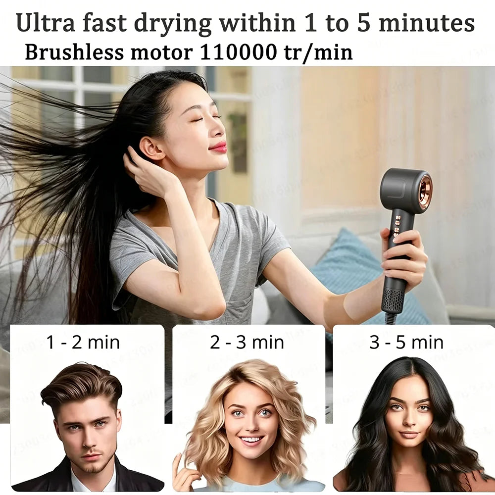 Professional Hair Dryer 1600W Fast Drying Negative Ionic Hair Dryer Barbershop Personal Hair Care Styling Temperature Dryers