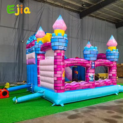 Commerical Colorful Princess Girls Theme  Inflatable Bounce House Trampoline Combo Jumping Castle Combo Slide House For Party