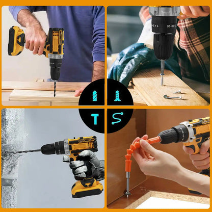 21V Cordless Impact Drill Electric Screwdriver Electric Hammer Drill Mini Wireless Hand Drill Lithium-Ion Battery Power Tools