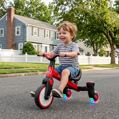 3-in-1 Toddler Tricycle for 1.5-5 Years Old, Drift Trike with 360° Spin, Light Up Wheels, Adjustable Seat, Toddler Bike for Boys Girls