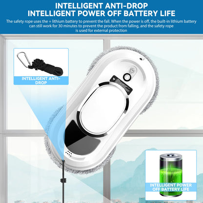 5600PA Automatic Window Cleaning Robot Smart Electric Glass Cleaner Robot Home Intelligent Auto Window Washer Cleaning Machine With Remote Control for Indoor Outdoor Window